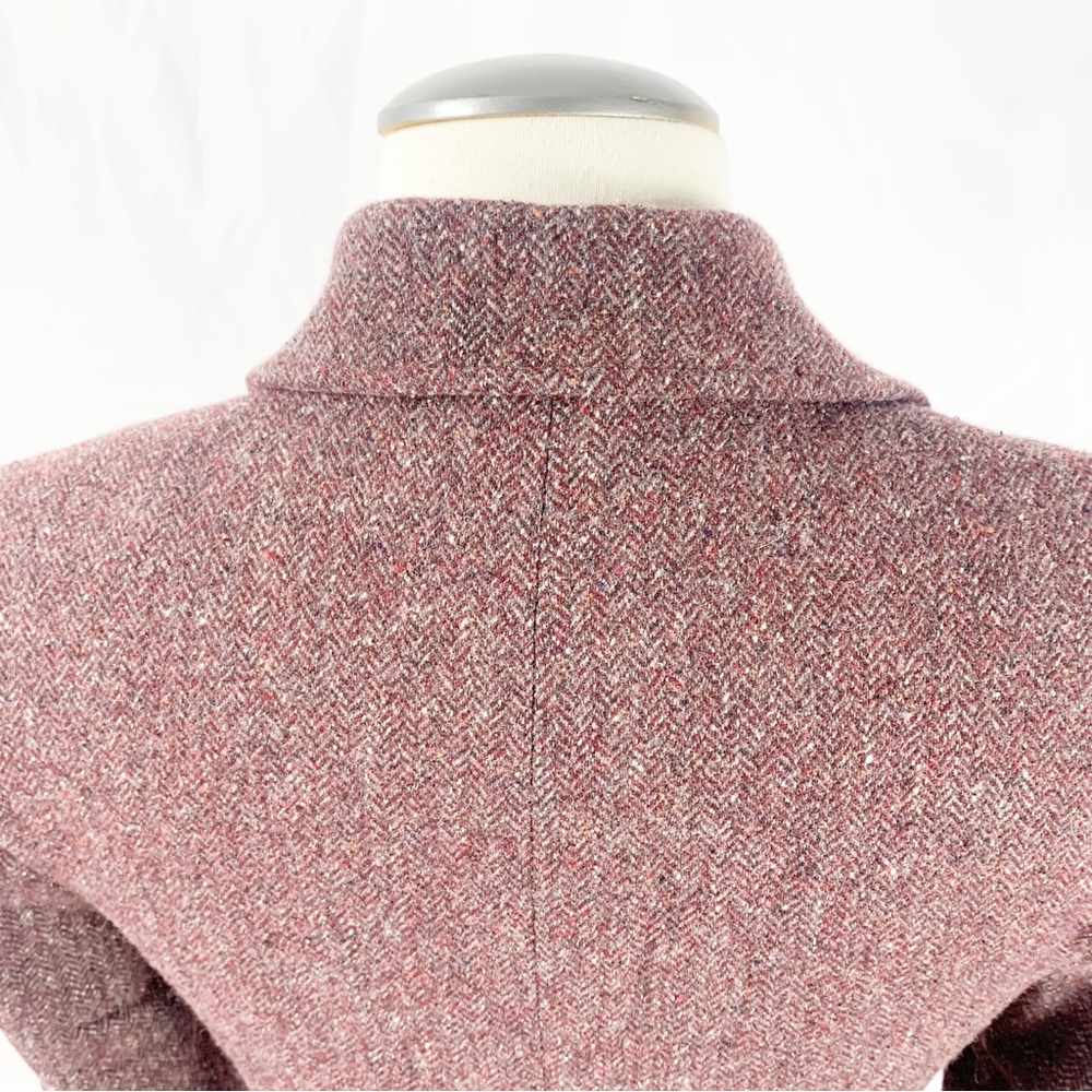 L.L. Bean Wool-Silk Herringbone Tweed Blazer (Small, Burgundy Mix) - Picture 11 of 11